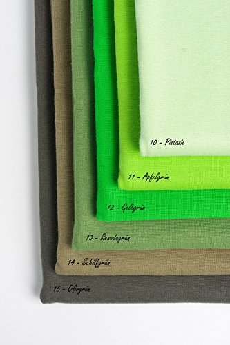 Bündchenstoff XXL als Meterware|doppelt: 75cm breit|einfach: 150cm breit|Farbe: 10 Pistazie|0,25m lang|96% Baumwolle, 4% Elasthan|über 50 Farben zur Auswahl|Jersey|1buy3 - 4