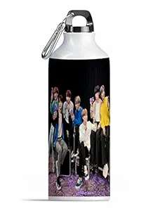 TrendoPrint BTS Printed Sports Sipper/Water Bottle (600ml) for Gym, Yoga, Kids, Boys, Girls, Brother, Sister, Babies, Baby, Workout, Adults_(BTSP-02)