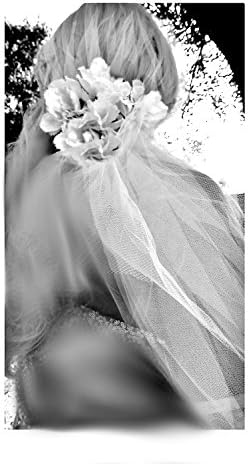 Juliet Cap Flowers Gatsby Plain cathedral cut edge veil wedding Bridal length