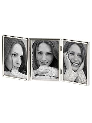 walther design WD338S Chloe, cadre triple portrait en métal 3X 13x18 cm, argent