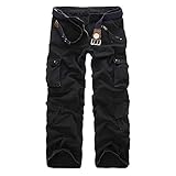 OEAK Homme Cargo Pantalon de Travail Large Vintage Militaire Casual Multi Poches Décontracté Mode Pant Chino Treillis pour Sport Outdoor