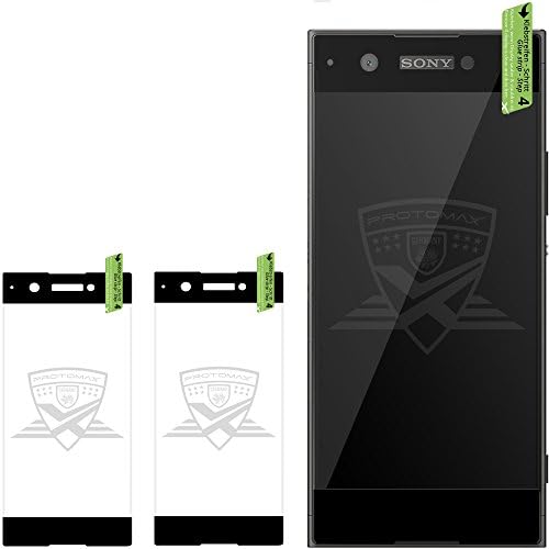 2 x Proto Max 3D Protection Glass for Sony Xperia XA1/Black Solid Border Screen Protector 0.2 mm – Black (Pack of 2)