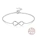 Produktbild DEQIAODE Infinity Armband, Symbol Ich Liebe Dich für Immer, Damen Armband 925 Sterling Silber Zirkonia Armkette Verstellbar Charm Armband