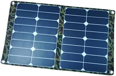 SUNPOWER 36 Watt Flexible Foldable Solar Panel Charger+10A Solar Controller for 12V Car/Boat Battery+Solar Phone/Laptop Charger (green camouflage)