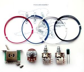 250K Dual Push Pull Stratocaster Guitar Wiring Kit 0.33Uf Cap Mini Volume Pot.