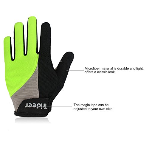 Trideer Vollfinger Fahrradhandschuhe Reithandschuhe Radsporthandschuhe Trainingshandschuhe mit Adjustable Handgelenkstütze für Road Race, Mountainbike, Radsport, Reiten, Wandern, Bergsteigen, Camping und mehr Sports im Freien, Idea für Damen Herren Frauen Manner - 4