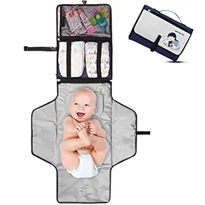 Crystal Baby Smile Travel Changing Station Kit with Pad and Portable Diaper Caddy Works as Bag, Changer Table and Change Mat (Multicolour)