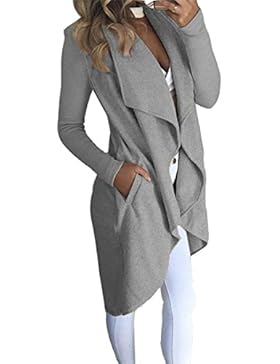 ASSKDAN Damen Strickjacke Langarm Asymmetrisch Pullover Cardigan Mantel Jacke Oberteile