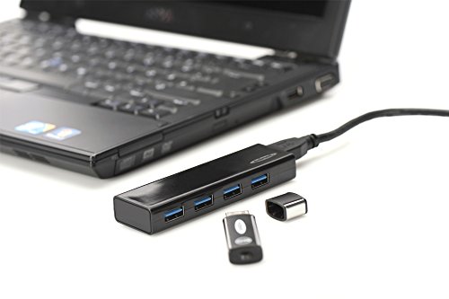 ednet USB 3.0 HUB, 4-Port, Datentransfer bis zu 5GB, 5V/2A Netzteil, schwarz - 5