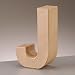 3D Letter "J" Paper Mache Signs Buff Papp Art Freestanding 17.5cm x 5.5cm (Letter J)