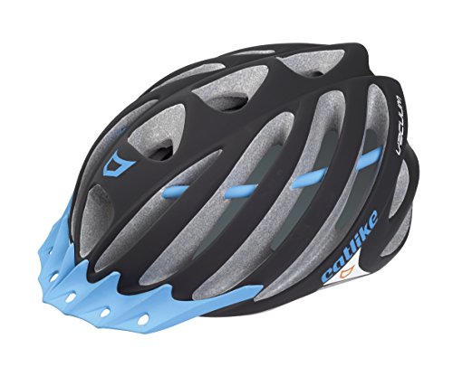 Catlike Vacuum Casco de Ciclismo, Unisex adulto, Multicolor (Black -Blue matt), MD (55-57 cm)
