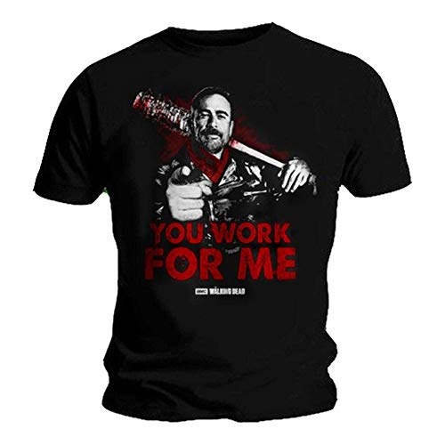 The Walking Dead You Work FOR ME Negan Lucille Fashion Unisex T Shirt Short Sleeve T-Shirt Men's Funny Black T-Shirt