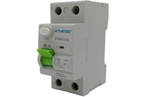 RASMACOR Circuit Breaker 2-Pin 25A 10MA Residual Current Circuit Breaker 2P 25A 10MA High Sensitivity 10MA FI Switch 25A 10mA Special Protection for Wet Areas