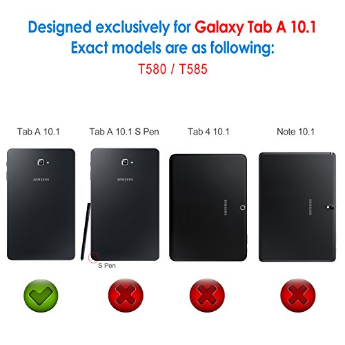 Galaxy Tab A 10.1 Hülle, JETech Slim-Fit Smart Hülle Schutzhülle Tasche für Samsung Galaxy Tab A 10.1″ (SM-T580 / T585) Tablet mit Einschlaf / Aufwach Funktion (Blau) - 2