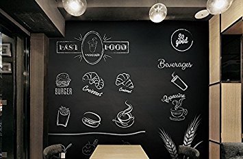 Tafelfolie, Cusfull Multifunktions Tafel Aufkleber Wand-Aufkleber selbstklebend Tafelfolie Tafel Kontakt Papier Wandtattoo kinderzimmer Büro Tafel Aufkleber in 2 Farben (90x200cm, Schwarz) - 6