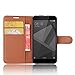 Produktbild SMTR Xiaomi Redmi 4x (5") Wallet Tasche Hülle - Ledertasche im Bookstyle in Braun - [Ultra Slim][Card Slot][Handyhülle] Flip Wallet Case Etui für Xiaomi Redmi 4x