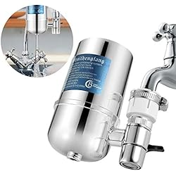 Slickbox Filtre à Eau du Robinet, 8 Couches de Purification au Charbon et Céramique, Enlève Impuretés, Chlore, Eau de Javel, vers, Installation Facile - S'adapte sur Tous Les Robinets Standards