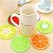 Produktbild mttheaw 7 bunten Obst Form Silikon Untersetzer für Kaffeebecher Teetasse Geschirr (jede Farbe im Bild)