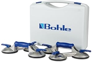 BOHLE Veribor® Aluminium 3-Kopf Saugheber im Set Serie 2021 BO S3.021 - Nachfolger vom BOS3.0BL Kipphebelsauger VERIBOR blue line 3-Kopf Saugheber-Set, 2 Stück in praktischen Transportkoffer