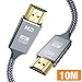 Produktbild Snowkids 10m HDMI Kabel Highspeed mit Ethernet,HDMI-Kabel 4k 30HZ for Topbox 2160p,2k 60Hz for PC,Full HD1080p,3D,ARC,HDCP 2.2,HDR,PS4,PS3,Xbox,Dolby Vision,PC,HDTV-Grau