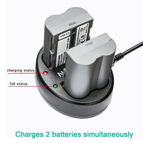 Newmowa Double USB Chargeur pour Nikon EN-EL3 EN-EL3E Nikon D50 D70 D70s D80 D90 D100 D200 D300 D300S D700