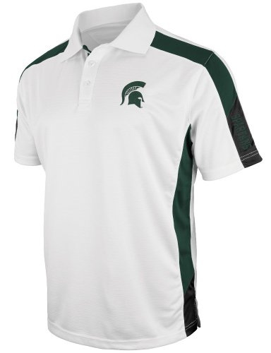 Michigan State Spartans NCAA 'Bracket' Performance Polo Shirt Chemise - White