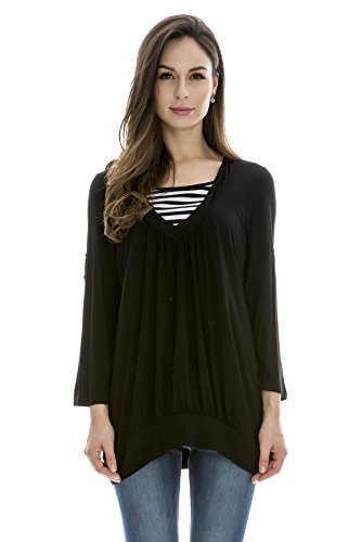 Bearsland Women's Breastfeeding and Nursing Top Black UK Size 10-12