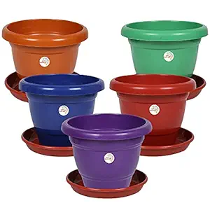 Kriti Kalash Terracotta Flowering Pot (Multicolour) -Pack of 5