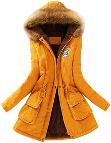 Bestop Women Winter Hoodies OverCoat Faux Fur Parka Casual Fashion Coat Jacket Plus Size 8-20 (XL, Yellow)