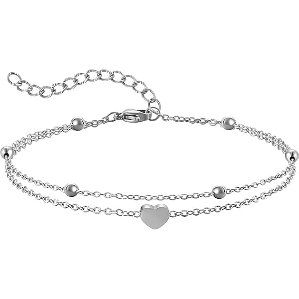 Layered Damesketting, zilver/roségoud/gouden plaatjes, dubbele