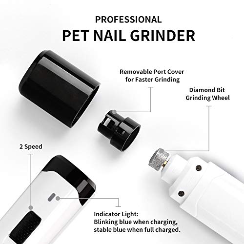 Professional Dog Nail Grinders, Electric Pet Nail File, Rechargeable