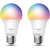 Tapo TP-Link smarthome E27 Glühbirne, glühbirnen, Mehrfarbrige smart lampe, zubehör, kompatibel mit Alexa, Google Assistant,