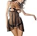 Produktbild Omos Damen Lace Sexy Dress Schwarz SM Super Versuchung Dessous Negligee Sleepwear Als Geschenk