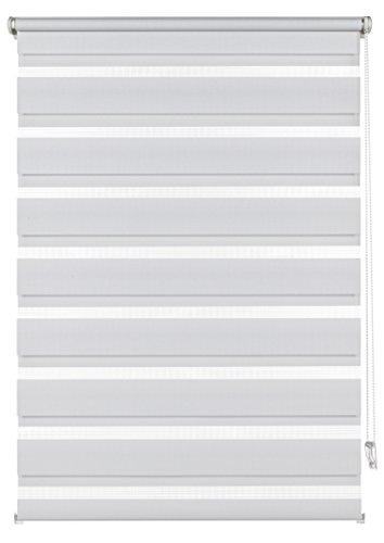 Deco Company 23-1005 Doppelrollo, Stoff, weiß, 150 x 70 x 6 cm