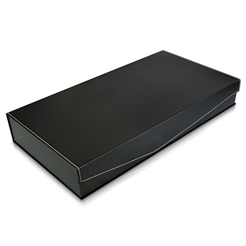 VENKON – Brillenbox für Aufbewahrung & Präsentation von 12 Brillen Organizer – Kunstleder Schwarz – 48 x 25 x 7 cm - 5