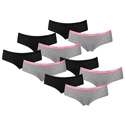 PUMA Damen Basic Hipster Unterhose 10er Pack