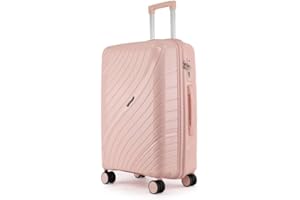 Fly Kite Luggage 20 Inch Cabin Suitcase 100% Polypropylene Hard Shell with Aluminium Trolley Handle, Real TSA Secure Lock 3 Digit 360° Smooth Wheels Lightweight Suitcase|Pink