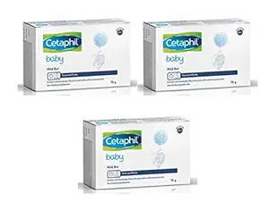 Cetaphil Baby Mild Bar for Face and Body Pack of 3, (75g x 3, Sensitive Skin)