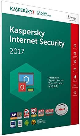 Kaspersky Internet Security 2017 | 3 Devices | 1 Year | PC/Mac/Android | Download