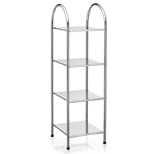 Badregal Standregal Haushaltsregal Handtuchregal SECA aus verchromtem Metall mit 4 Ablagen - 2