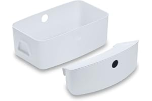 hauck Organizer Set, Weiß - Kompatibel mit Alpha+ & Beta+ Kinderhochstuhl, Großer Aufbewahrungskorb bis 5 kg & Kleine Hängebox mit Deckel bis 3 kg, Leicht Abwischbar
