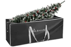 ‎SALCAR SALCAR Weihnachtsbaum Aufbewahrungtasche, Weihnachtsbaum Transporthülle für 1,8m/2,1m/2,4m Tannenbaum und Andere Weihnachtsdekorationen, aus 600D Oxford, Reißfest Wasserdicht, Schwarz