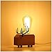 Produktbild Holz Schreibtischlampe Dimmbar Warmes Licht E27 Edison Glühbirne Hirsch Tischleuchte Klein Tiere Nachttischlampe Elefant Nachtlicht zum Schlafzimmer (Hirsch-Traditionelle Glühbirne)