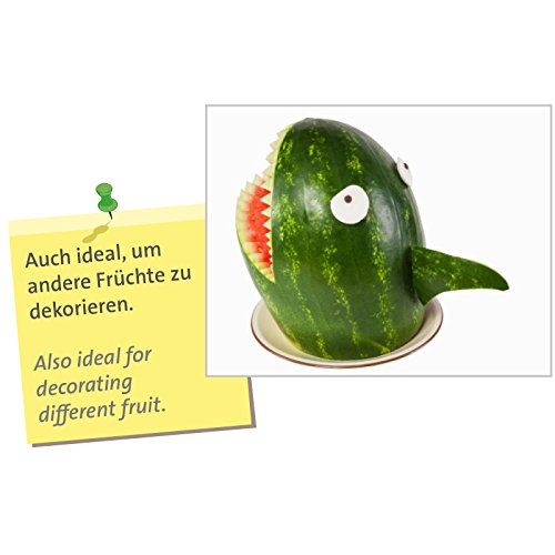 Westmark Dekorations-Schnitz-Set für Kürbisse und Melonen, 4-tlg., Mit Schnitz-Vorlagen, Rostfreier Edelstahl/Kunststoff, Halloween, Schwarz/Silber, 51282260 - 3