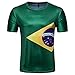 Produktbild UFACE Herren 3 Print Weltcup Kurzarm Herren T-Shirt Fußball Print Kurzarm T-Shirt Sommer Top Bluse (M, I)