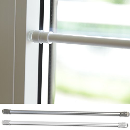 JEMIDI Klemmstange mit Schraubtechnik Klemmstangen Gardinenstangen Gardinen Stange zum Klemmen 80cm-120cm ausziehbar Silber - 2