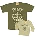 Father And Son / Child Pint & Half Pint Matching Coordinating Organic Cotton Tshirt Tops in Army Green & Toffee (Adult XL (46" chest) Child 12-24 months)