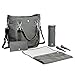 Lassig Green Label Mix 'n Match Diaper Bag Shoulder Bag Handbag Tote-Bag includes Matching Insulated Bottle Holder, wipeable Changing Mat, Stroller Hooks and lots of compartments, has different Colored Straps to Change Length of Bag, Anthracite