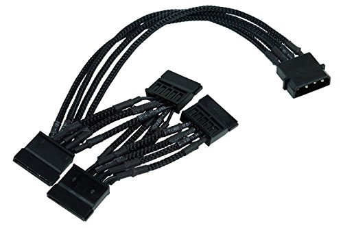 Phobya Multi SATA Strom Anschlusskabel (4x) - einzeln gesleevt -