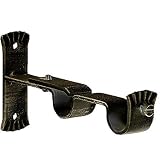 Soporte doble forja RIEL CHYC 5432025 Soporte Doble Forja Ø20 Negro/Dorado (Blister 2 Piezas)